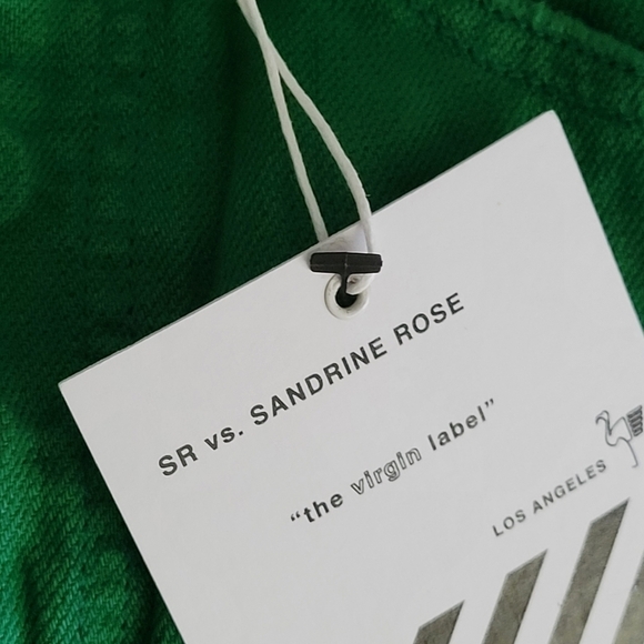 Free People X Sandrine Rose Mid Rise Straight Leg Button Fly Jeans Sapin Green - Picture 10 of 11